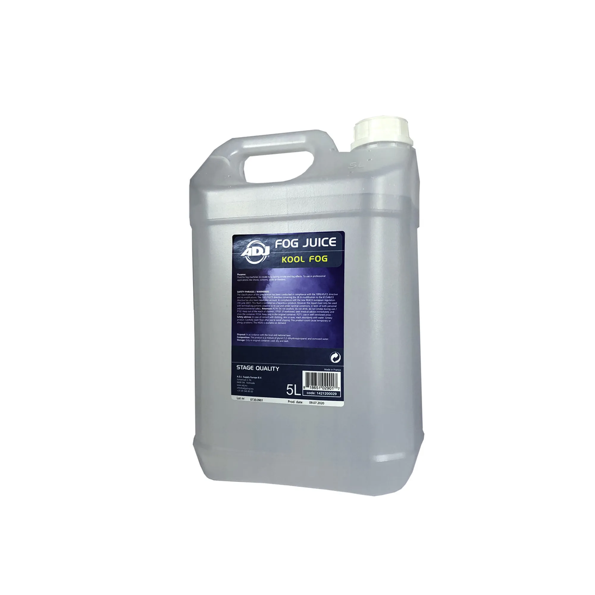 ADJ KOOL FOG 5L - Υγρό για μηχανές low fog ADJ Mister Kool, Mister Kool II  Entour Chill