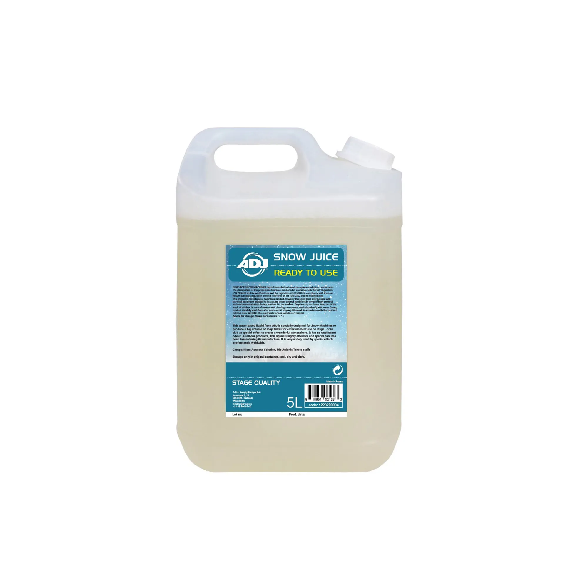 ADJ Snow Juice Υγρό μηχανής χιονιού 5 λίτρα