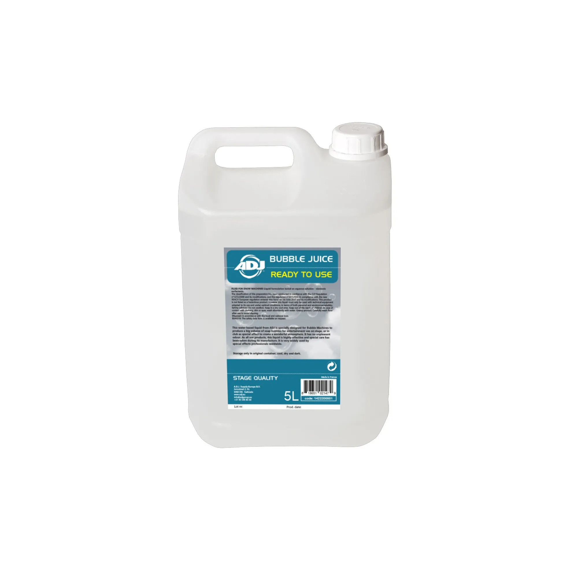 ADJ bubble juice ready Υγρό μηχανής φυσαλίδων 5 λίτρα