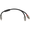 Metro Audio Systems PY-040 Καλώδιο Ήχου 1 x 3.5mm Mini Jack Stereo Αρσενικό Σε 2 x 3.5mm Mini Jack Stereo Θηλυκό 0.25m Μαύρο