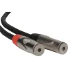 Metro Audio Systems PY-040 Καλώδιο Ήχου 1 x 3.5mm Mini Jack Stereo Αρσενικό Σε 2 x 3.5mm Mini Jack Stereo Θηλυκό 0.25m Μαύρο