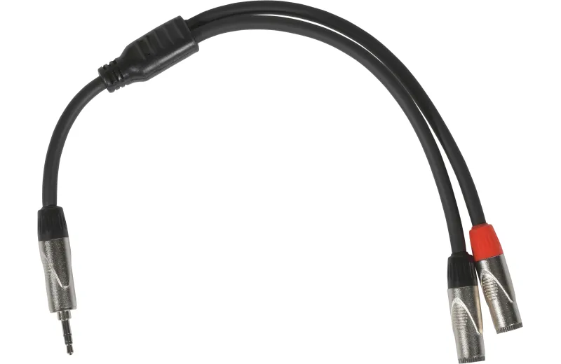 Metro Audio Systems PY-040 Καλώδιο Ήχου 1 x 3.5mm Mini Jack Stereo Αρσενικό Σε 2 x 3.5mm Mini Jack Stereo Θηλυκό 0.25m Μαύρο