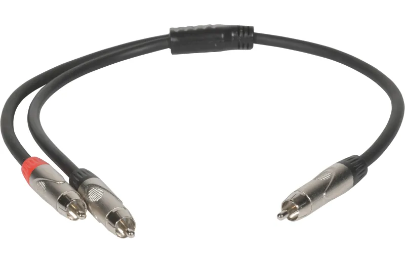 Metro Audio Systems PY-020 Καλώδιο Ήχου 1 RCA Αρσενικό Σε 2 RCA Αρσενικά 0.5m Μαύρο