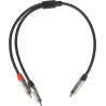 Metro Audio Systems PY-020 Καλώδιο Ήχου 1 RCA Αρσενικό Σε 2 RCA Αρσενικά 0.5m Μαύρο