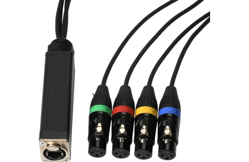 Metro RJ45 DMX FX4 RJ45 to 4 3-P XLR (f) cable 1m