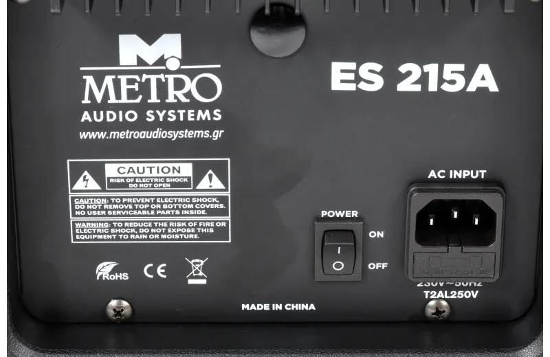 Metro Audio Systems ES215A Αυτοενισχυόμενο Ηχείο με Bluetooth - Μαύρο