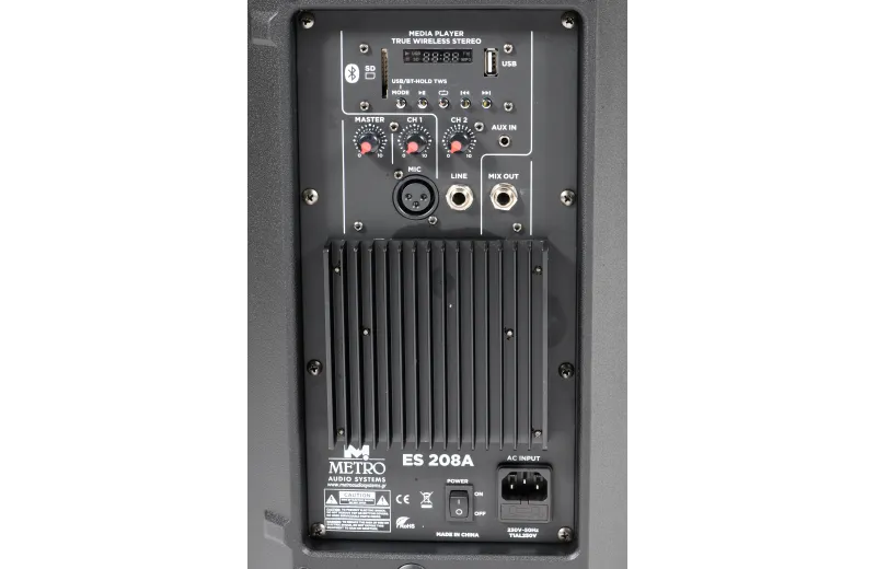 Metro Audio Systems ES208A Αυτοενισχυόμενο Ηχείο με Bluetooth - Μαύρο