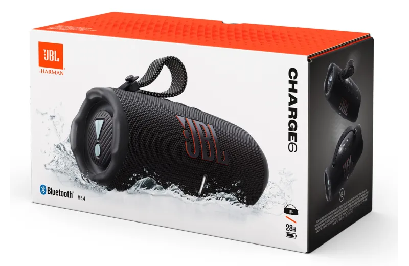 JBL Charge 6 Bluetooth Waterproof Speaker Black