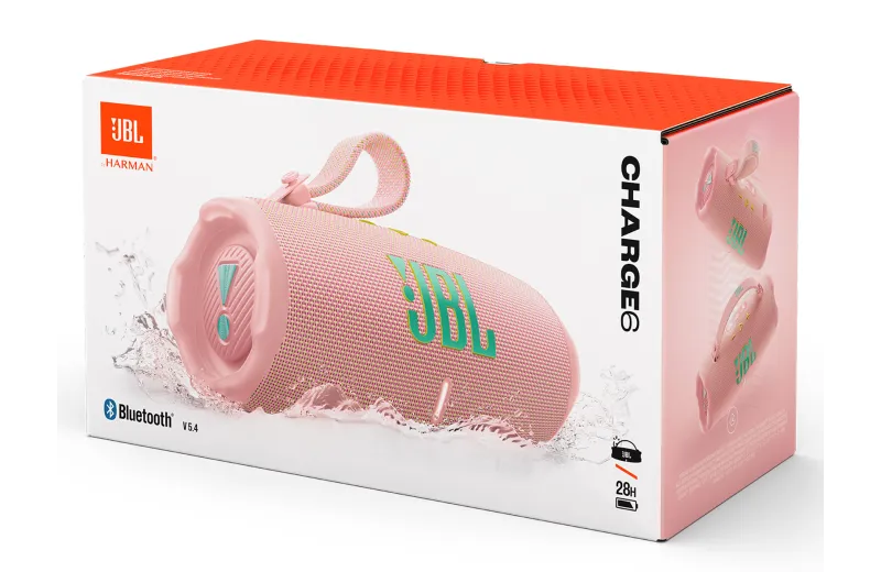 JBL Charge 6 Bluetooth Waterproof Speaker Pink