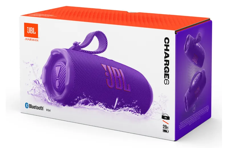 JBL Charge 6 Bluetooth Waterproof Speaker Purple
