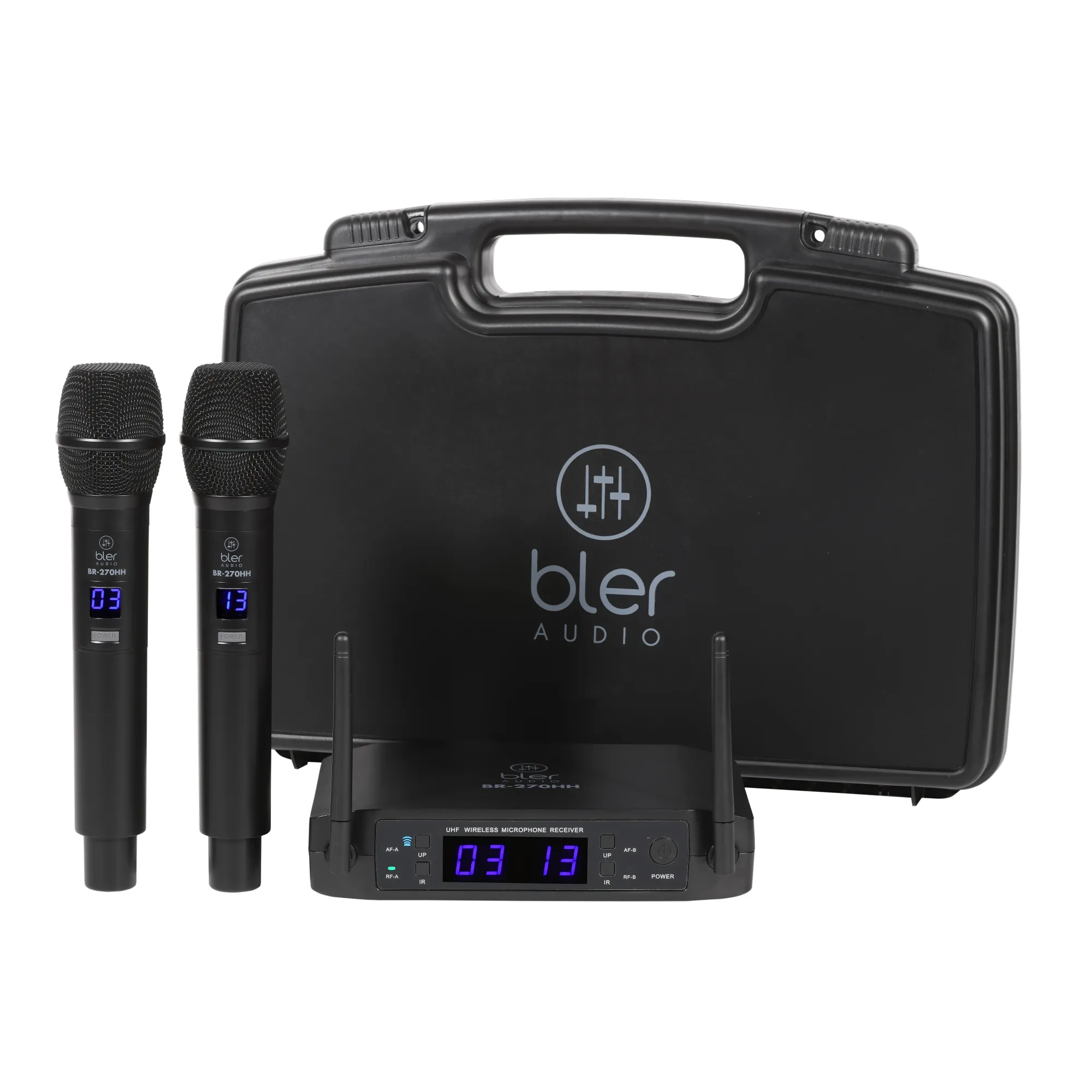 Bler Audio BR-270HH Wireless Microphone System (Includes 2 Microphones and a Receiver)