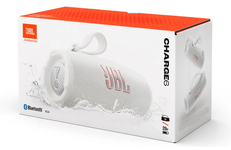 JBL Charge 6 Bluetooth Waterproof Speaker White