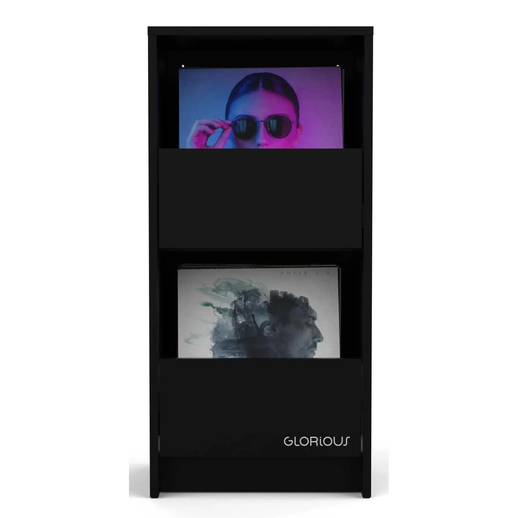 Glorious Vinyl Vault Modular Record Storage Cabinet Black