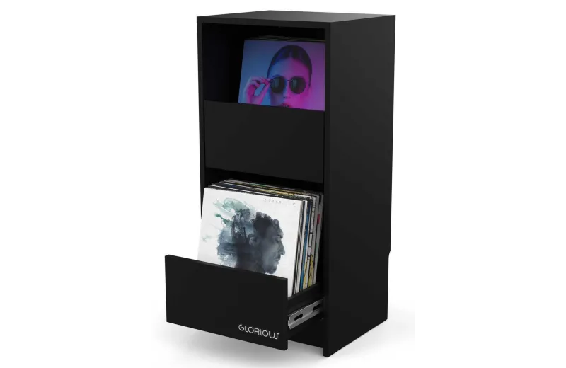 Glorious Vinyl Vault Modular Record Storage Cabinet Black
