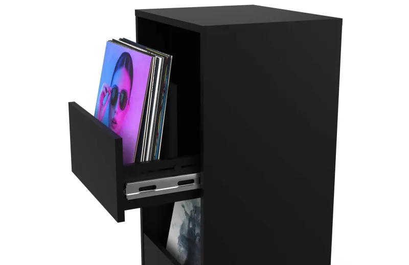 Glorious Vinyl Vault Modular Record Storage Cabinet Black