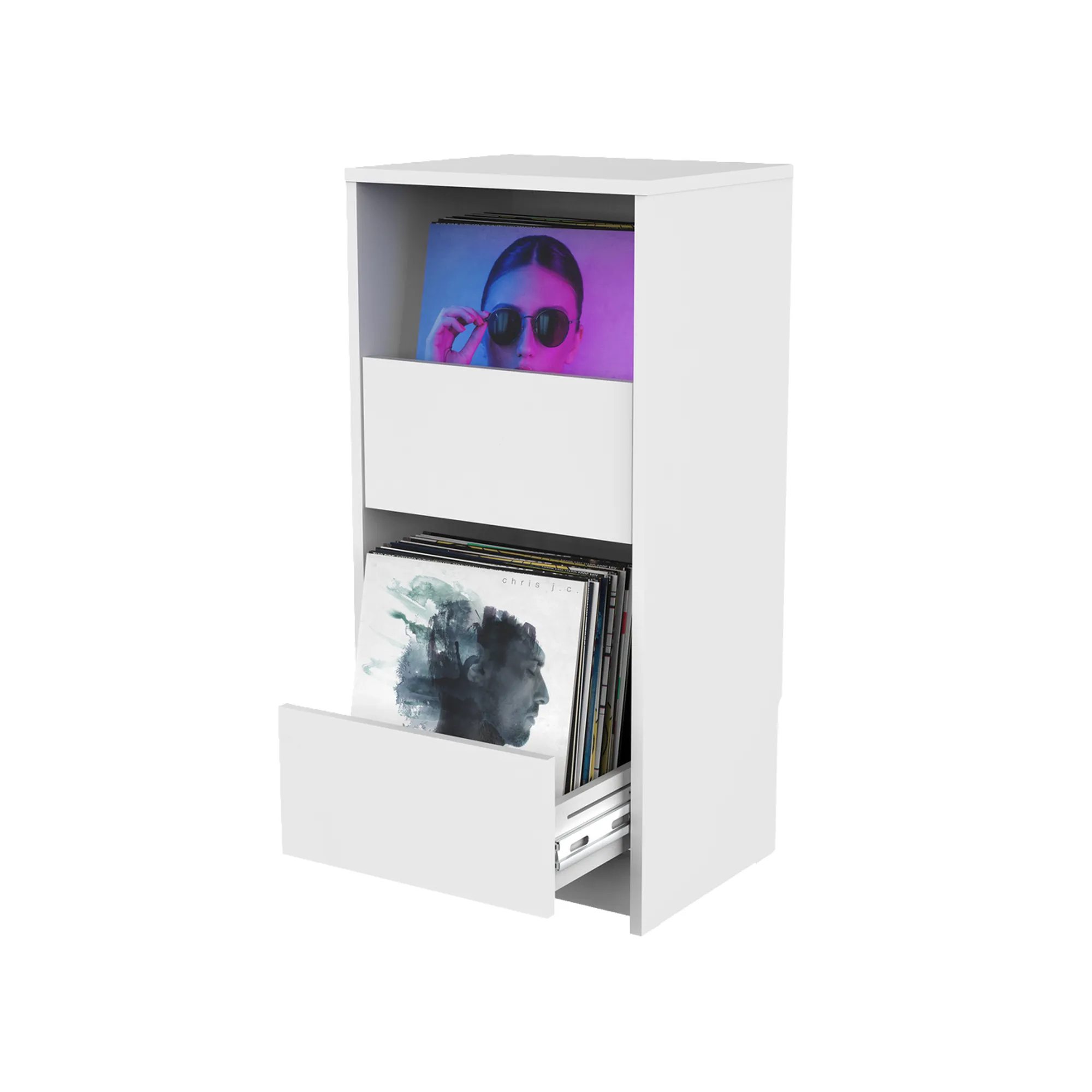 Glorious Vinyl Vault Modular Record Storage Cabinet White