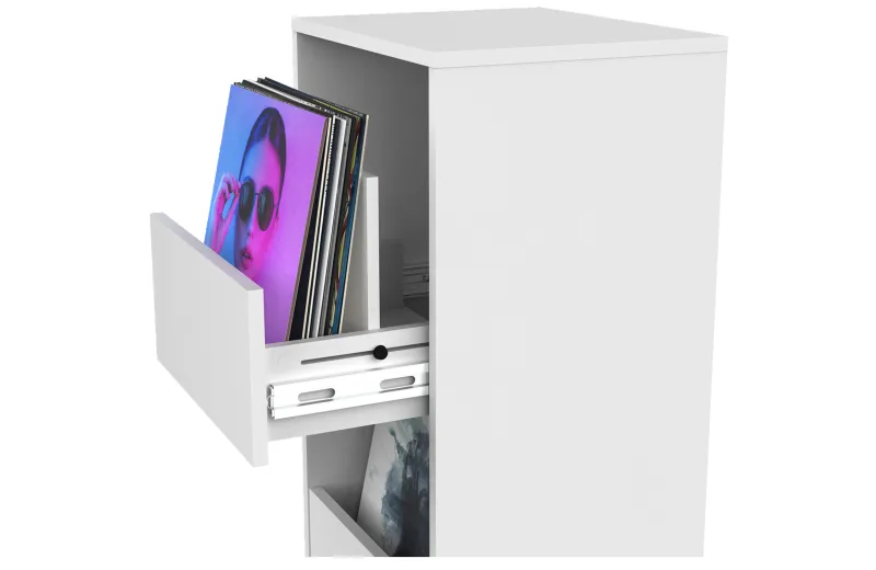 Glorious Vinyl Vault Modular Record Storage Cabinet - White