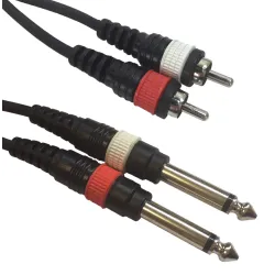 ACCU-CABLE  AC-2R-2J6M/3 Καλώδιο 2 x RCA - 2 x 6,3mm Jack Mono, 3μ
