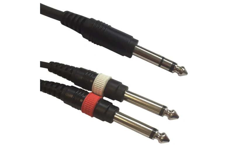 ACCU-CABLE AC-J6S-2J6M/3 Cable 1 x 6,3mm Jack Stereo- 2 x 6,3mm Jack Mono 3m