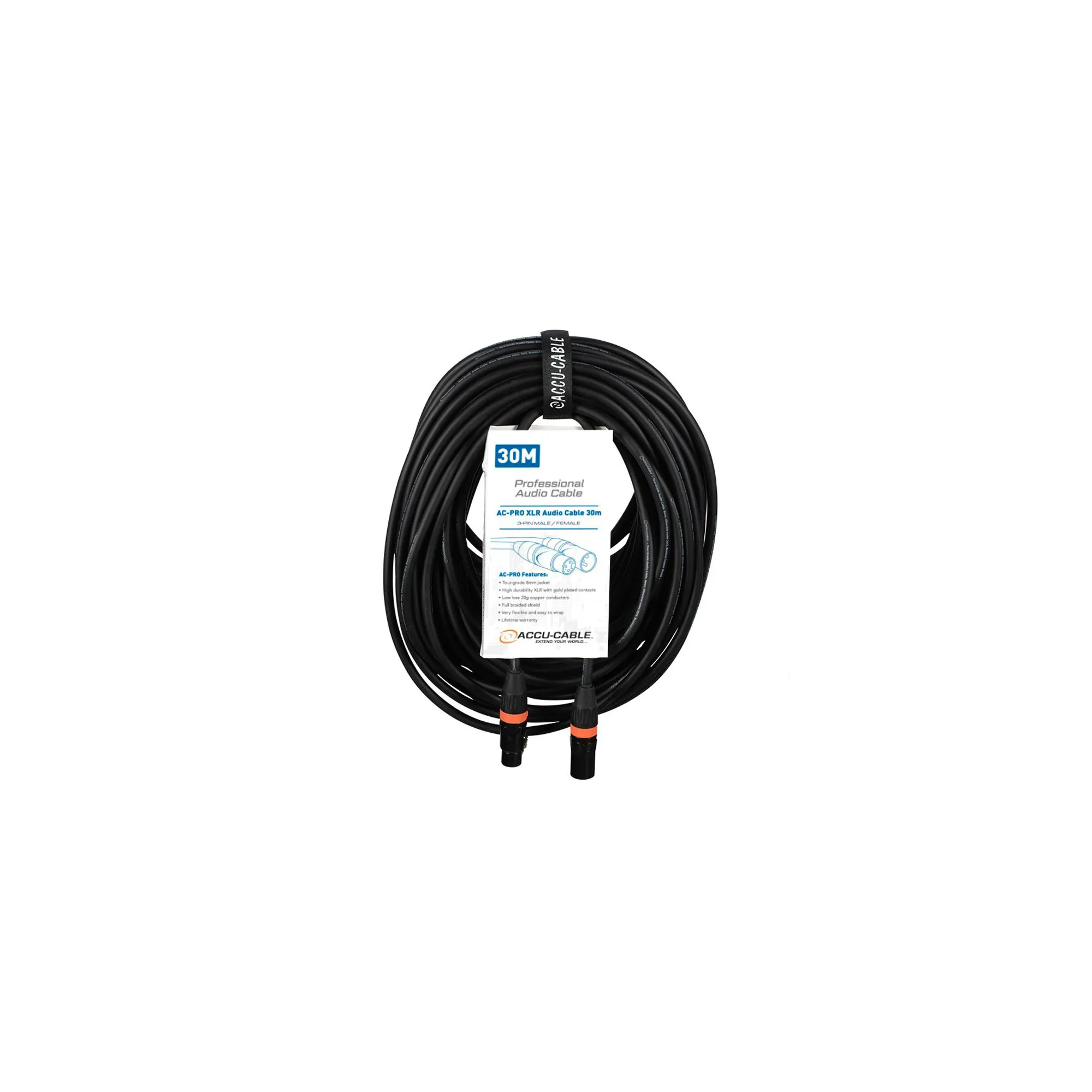 ACCU-CABLE AC-PRO Καλώδιο 3-pin XLR Αρσενικό - 3-pin XLR Θηλυκό 30m