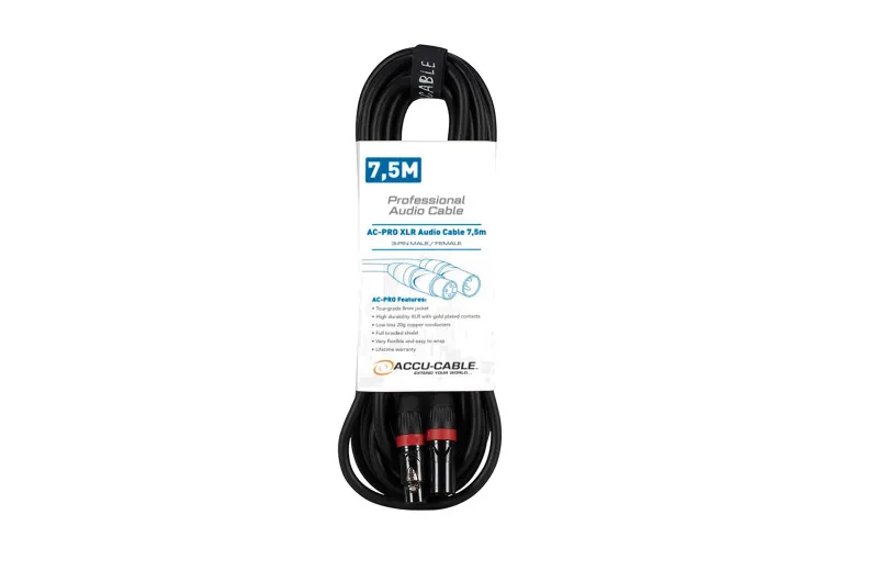 ACCU-CABLE AC-PRO Audio Cable 3-pin XLR Male - 3-pin XLR Female 7,5m