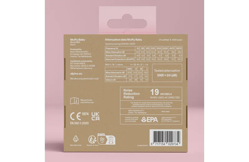 Alpine Muffy Baby Βρεφικές Ωτοασπίδες - Rose Pink