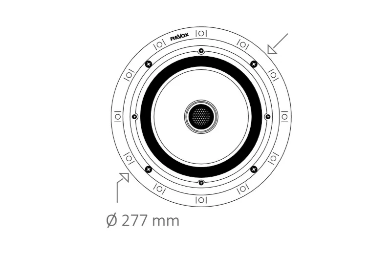 REVOX I82 Ηχείο οροφής στρογγυλό με δέκτη IR- Μαύρο