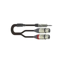 Onsei, ON-Y22310 Καλώδιο Y Mini Jack Jack Stereo σε 2 x XLR Θηλυκά 1M