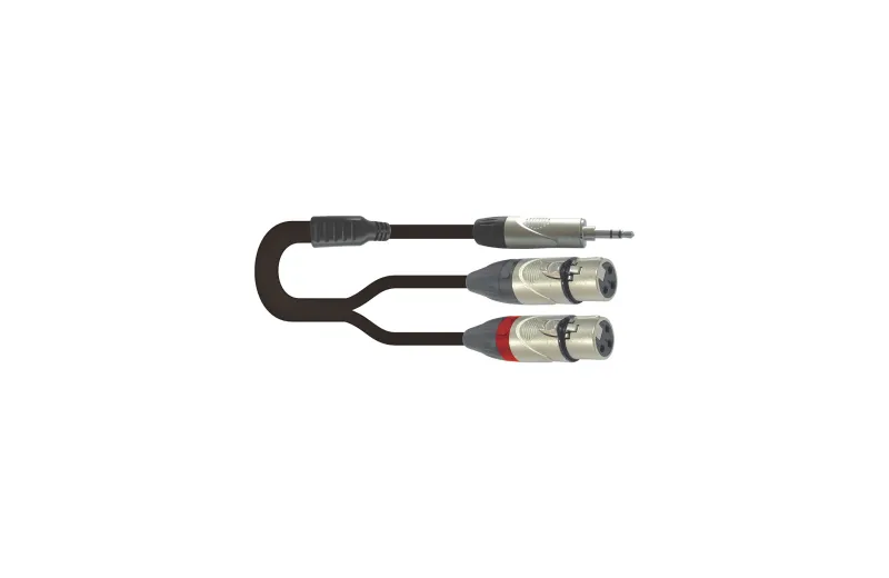 Onsei ON-Y22310 Καλώδιο Y Mini Jack Jack Stereo σε 2 x XLR Θηλυκά 1M