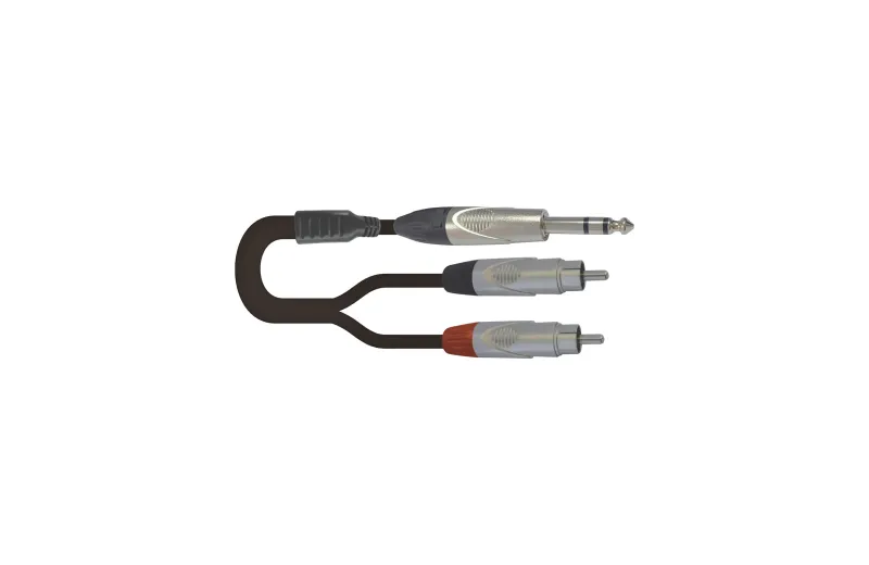 Onsei ON-Y31110 Audio Cable 2 x RCA male - 6.3mm Jack Αρσενικό Stereo, 1m