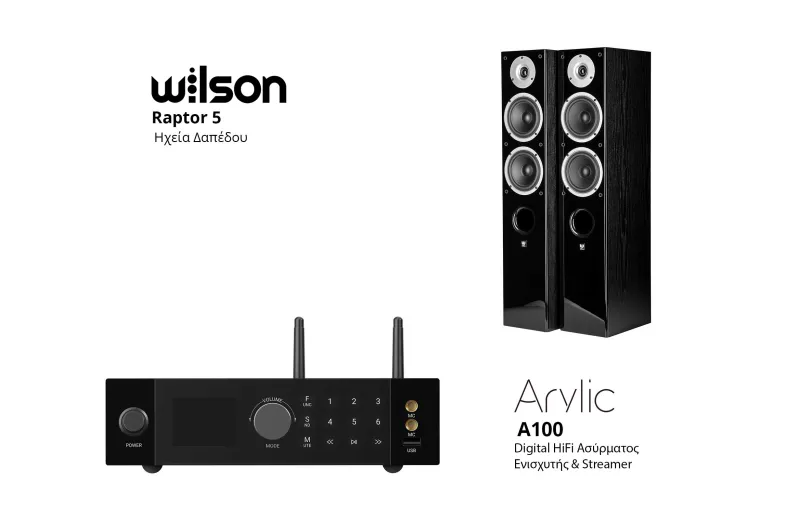 Wilson Raptor 5 + Arylic A100 Bundle Μαύρο