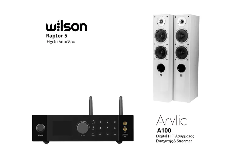 Wilson Raptor 5 + Arylic A100 Bundle Λευκό