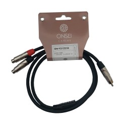 Onsei ON-Y212210 Καλώδιο με 1 x RCA Αρσενικό σε 2 x RCA Θηλυκά 1m