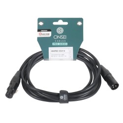 Onsei ONPRO-31313 Καλώδιο μικροφωνικό 3-pin XLR Αρσενικό σε 3-pin XLR Θηλυκό 3m με REAN connectors