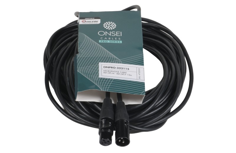 Onsei ONPRO-323115 Microphone Cable 3-pin XLR Male - 3-pin XLR Female 15m with REAN Connectors