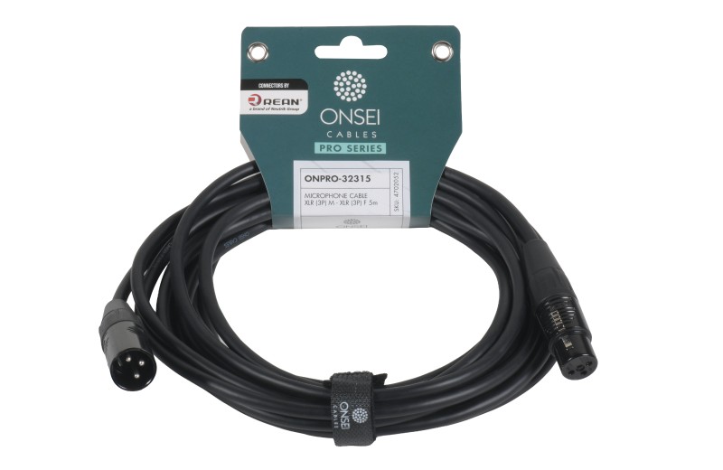 Onsei ONPRO-32315 Καλώδιο μικροφωνικό 3-pin XLR Αρσενικό σε 3-pin XLR Θηλυκό 5m με REAN connectors