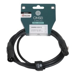 Onsei ONPRO-31312 Καλώδιο μικροφωνικό 3-pin XLR Αρσενικό σε 3-pin XLR Θηλυκό 2m με REAN connectors