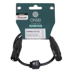 Onsei ONPRO-323105 Microphone Cable 3-pin XLR Μale - 3-pin XLR Female 0.5m with REAN Connectors
