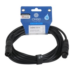 Onsei ONIPRO-32315 Microphone Cable 3-pin XLR Μale - 3-pin XLR Female 5m with REAN Connectors and IP65 Protection