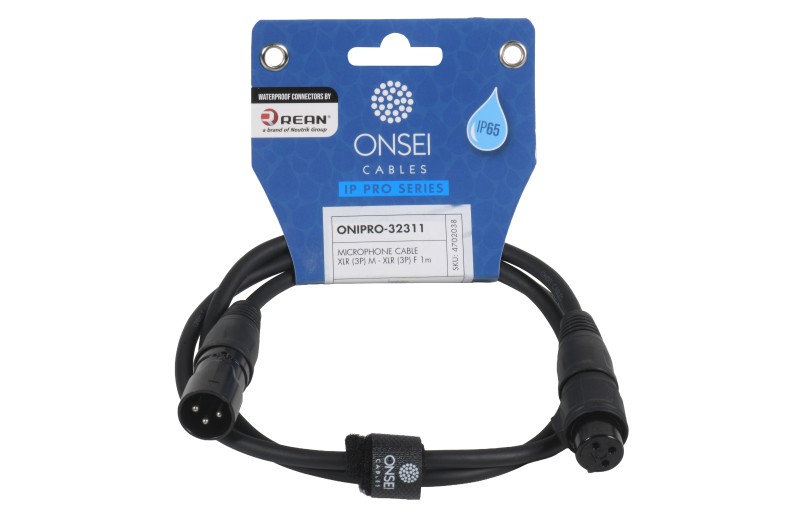 Onsei ONIPRO-32311 Καλώδιο μικροφωνικό 3-pin XLR Αρσενικό σε 3-pin XLR Θηλυκό 1m με REAN connectors και προστασία IP65