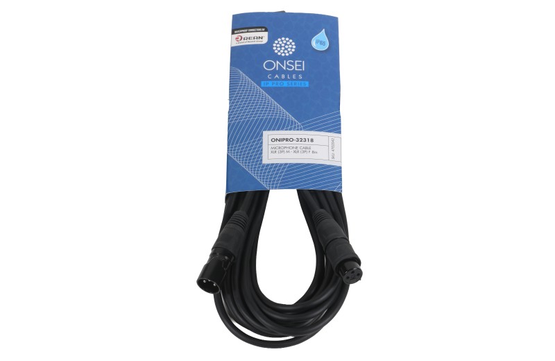 Onsei ONIPRO-32318 Microphone Cable 3-pin XLR Male - 3-pin XLR Female 8m with REAN Connectors and IP65 Protection