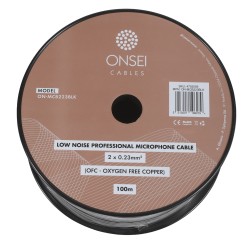 Onsei ON-MCB223BLK Καλώδιο Μικροφωνικό 2 x 0.23mm2 - Μαύρο (Τιμή ανά Μέτρο)