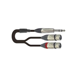 Onsei ON-Y18110 Καλώδιο Σήματος Με 2 x 3-Pin XLR Θηλυκά σε 6.3mm Jack Stereo 1m