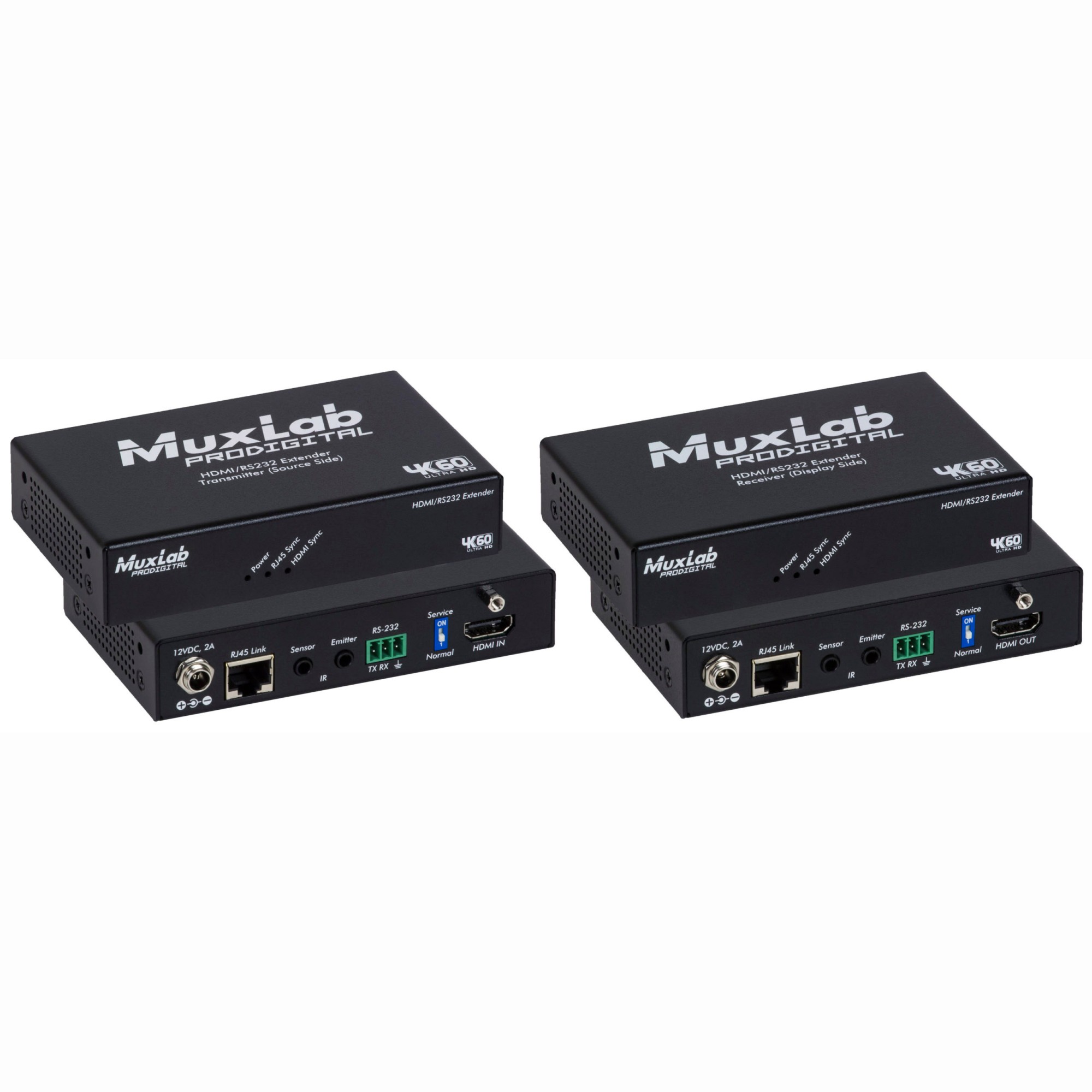 Muxlab HDMI/RS232 Extender Kit, HDBT, 4K/60