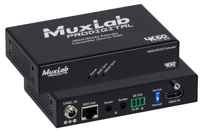 Muxlab HDMI/RS232 Extender Kit, HDBT, 4K/60 500459