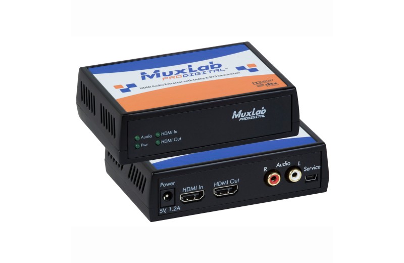 Muxlab HDMI Audio Extractor with Dolby & DTS Downmixer 500439