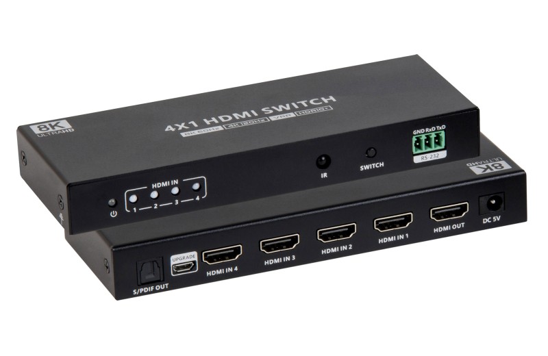 Muxlab HDMI 2.1 48Gbps 4x1 Switch Audio De-embedder 500513