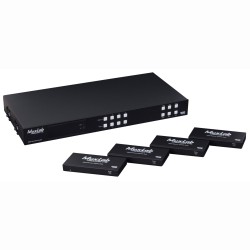 Muxlab HDMI 4X4 Matrix SWX Kit, HDBT, PoC, 4K/60