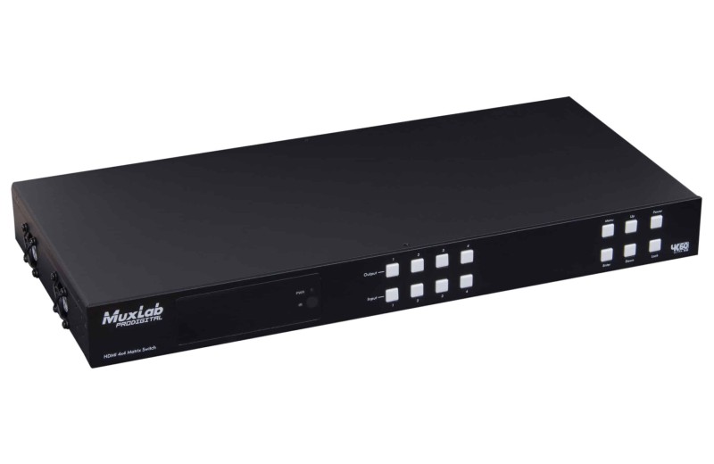 Muxlab HDMI 4X4 Matrix SWX Kit, HDBT, PoC, 4K/60 500412-v2