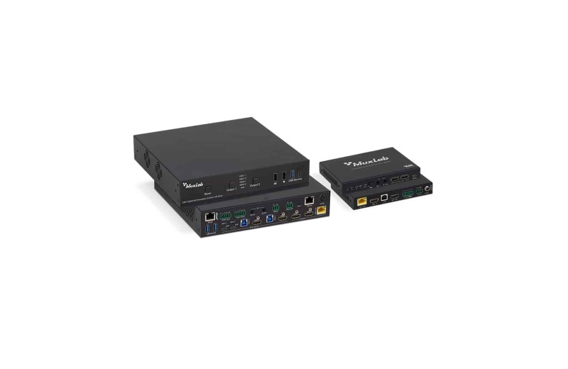 Muxlab USB-C / HDMI 4x2 Presentation Switcher With Dante 500532
